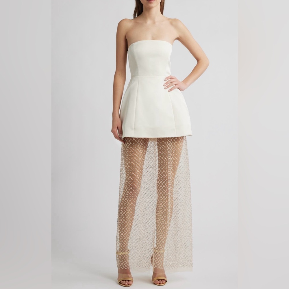 Delfi Collective Gemma Strapless Netted Gown